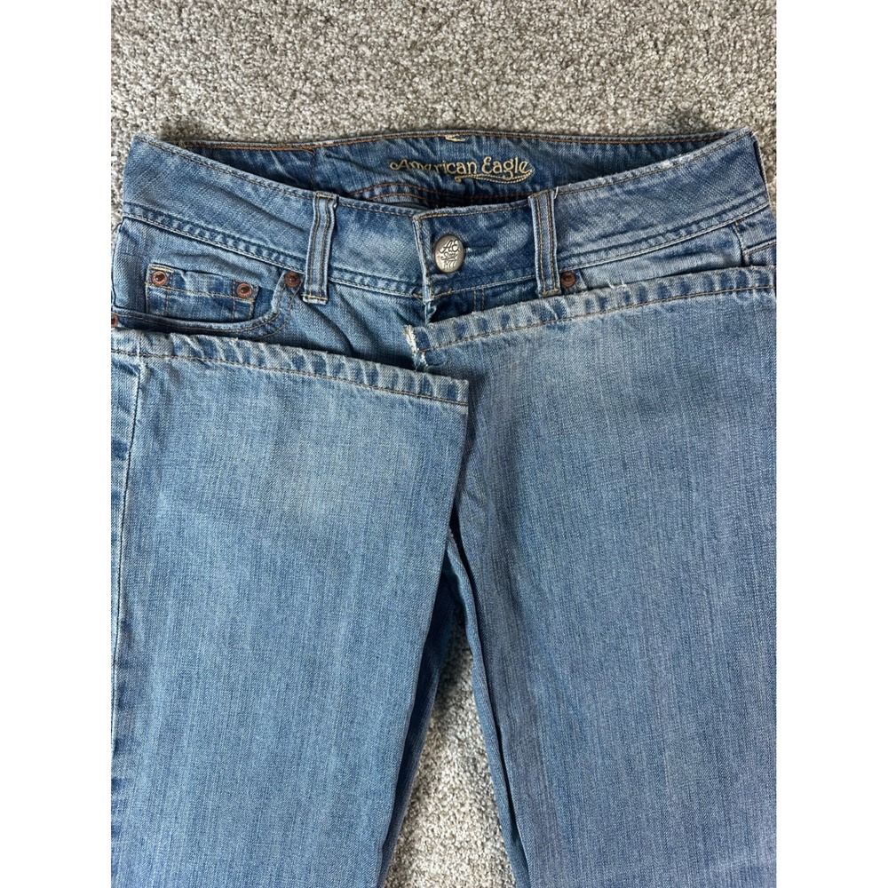 American Eagle Artist Flare Jeans Womens 4 Reg Medium Wash Low Rise 100% Cotton